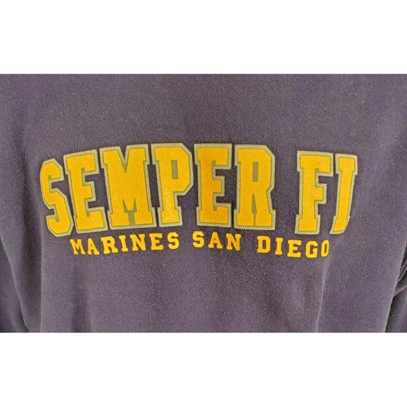 Marines San‎ Diego Semper Fi Blue Hoodie Sweatshirt Size Large - Picture 2 of 8